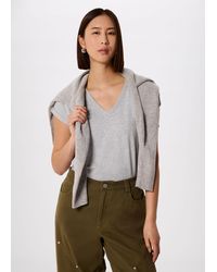 Whistles - Willa V-neck Cap Sleeve Tee - Lyst