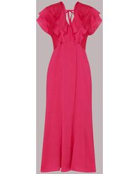 Whistles - Adeline Frill Midi Dress - Lyst