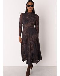Whistles - Petite Spotted Animal Mesh Dress - Lyst