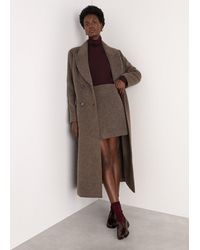 Whistles - Maxi Double Breasted Wool Coat - Lyst