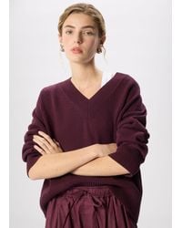Whistles - Cotton V Neck Relaxed Knit - Lyst