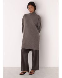 Whistles - Petite Funnel Neck Wool Mini Dress - Lyst
