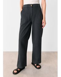 Whistles - Cotton Wide Leg Trouser - Lyst