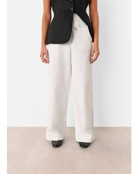 Whistles - Petite Leona Linen Blend Trouser - Lyst