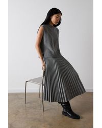 Whistles - Check Pleated Midi Skirt - Lyst