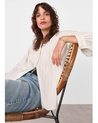 Whistles - Stripe Long Sleeve Blouse - Lyst