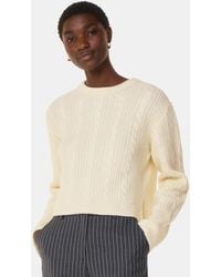 Whistles - Cable Detail Crew Neck Knit - Lyst
