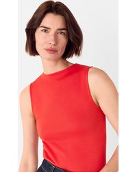 Whistles - High Neck Rib Detail Tee - Lyst