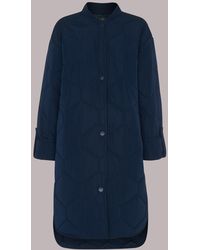 Whistles - Longline Quilted Coat - Lyst