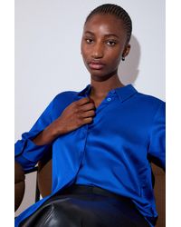 Whistles - Satin Viscose Collared Shirt - Lyst