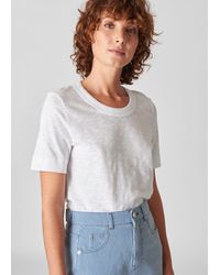 Whistles - Rosa Double Trim T Shirt - Lyst