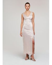 Whistles - Charlotte Satin Maxi Dress - Lyst