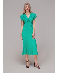 Whistles - Adeline Frill Midi Dress - Lyst