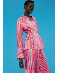 Whistles - Tangle Stripe Silk Mix Shirt - Lyst