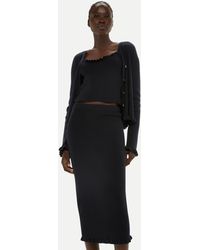 Whistles - Frill Hem Knitted Midi Skirt - Lyst