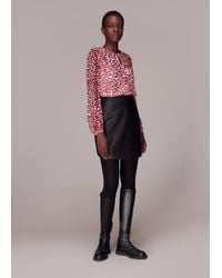 Whistles - Abstract Cheetah Print Blouse - Lyst