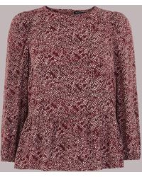 Whistles - Rough Weave Cut Out Peplum Top - Lyst