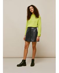 Whistles - Abella Leather Button Skirt - Lyst