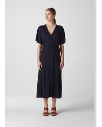 whistles textured belted midi dress