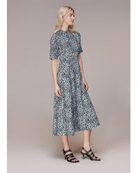 Whistles - Abstract Cheetah Silk Dress - Lyst