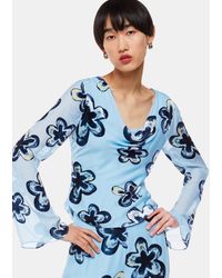 Whistles - Hazy Floral Velvet Top - Lyst