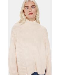 Whistles - Petite Wool Mix Rib Funnel Neck - Lyst