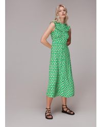 Whistles - Daisy Check Frill Midi Dress - Lyst