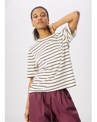 Whistles - Fine Knit Stripe T-Shirt - Lyst
