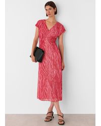 Whistles - Zebra Texture Midi Dress - Lyst