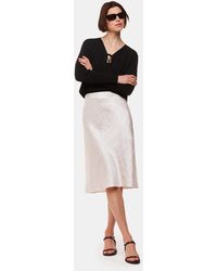 Whistles - Satin Knee Length Skirt - Lyst