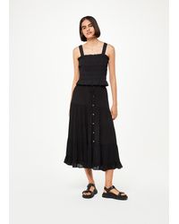 Whistles - Button Front Crinkle Skirt - Lyst