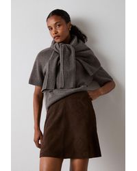 Whistles - Suede A Line Mini Skirt - Lyst
