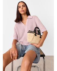 Whistles - Pointelle Collar Detail Knit - Lyst