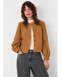 Whistles - Button Front Suede Jacket - Lyst