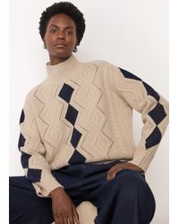 Whistles - Diamond Cable Wool Detail Knit - Lyst