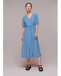 Whistles - Vertical Stack Midi Dress - Lyst