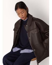 Whistles - Petite Clean Bonded Leather Jacket - Lyst