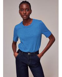 Whistles - Rosa Double Trim T Shirt - Lyst