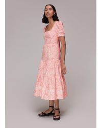 Whistles - Speckled Leaf Poplin Dress - Lyst