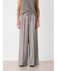 Whistles - Petite Herringbone Wide Leg Trouser - Lyst