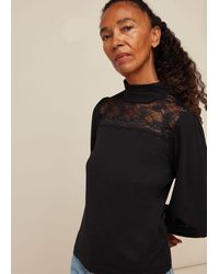 Whistles - Lace Inserted Top - Lyst