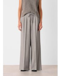 Whistles - Petite Herringbone Wide Leg Trouser - Lyst