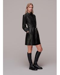 Whistles - Phoebe Short Leather Dress - Lyst