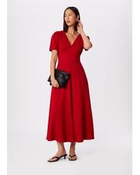 Whistles - Panel Detail V Neck Maxi Dress - Lyst
