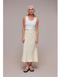 Whistles - Petite Linen Side Button Skirt - Lyst