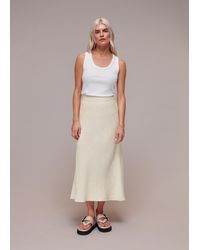 Whistles - Petite Linen Side Button Skirt - Lyst