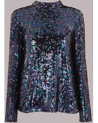 Whistles - High Neck Sequin Top - Lyst