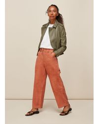 Whistles - Suede Leather Cargo Trouser - Lyst