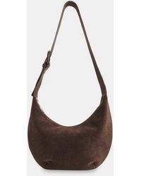 Whistles - Sia Suede Curved Crossbody Bag - Lyst