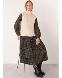 Whistles - Spot Print Plisse Midi Dress - Lyst